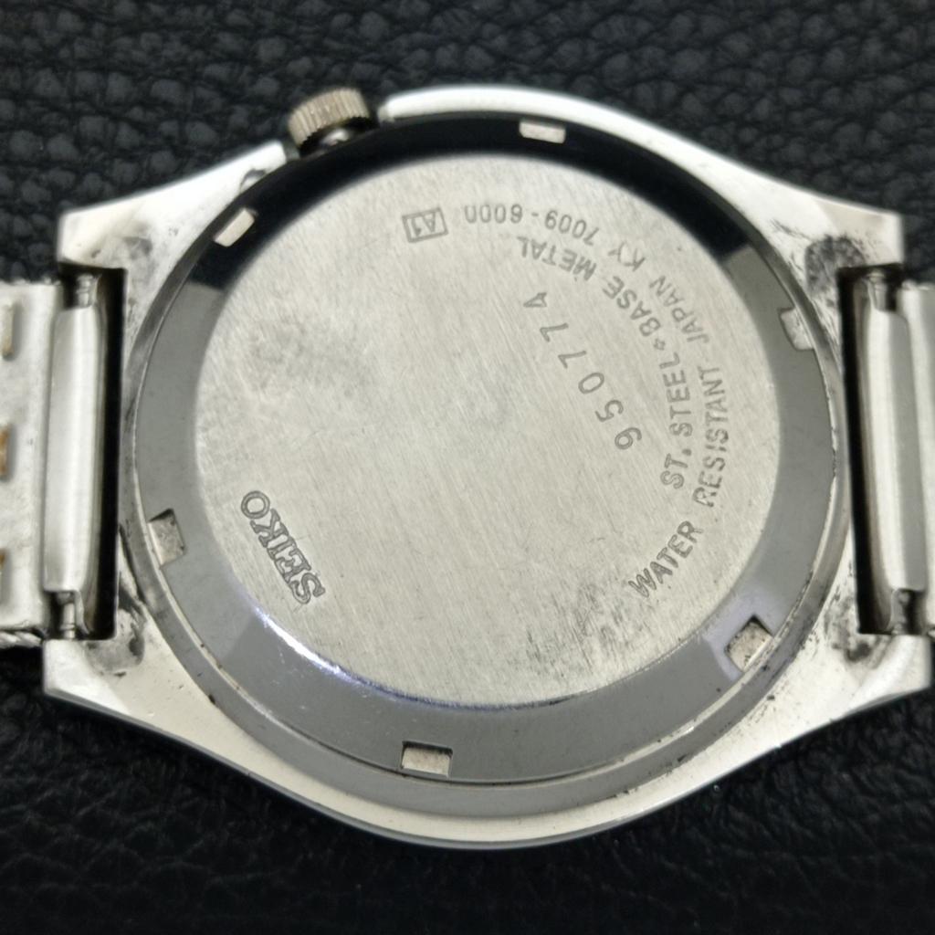 AUTOMATIC 7009A VINTAGE SEIKO JAPAN MENS BLACK COLOR DIAL WATCH A701660-5 R206c-a701660