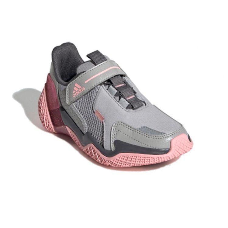 adidas 4Uture Rnr El К Амортизирующая поддержка Низкие Детские Беговые Кроссовки Серый Розовый Детские FV2786