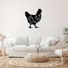 Floral Chicken Metal Wall Art – Elegant Iron Wall Decor, Stylish Interior Decoration for Home Office & Living Room Wall Hangings