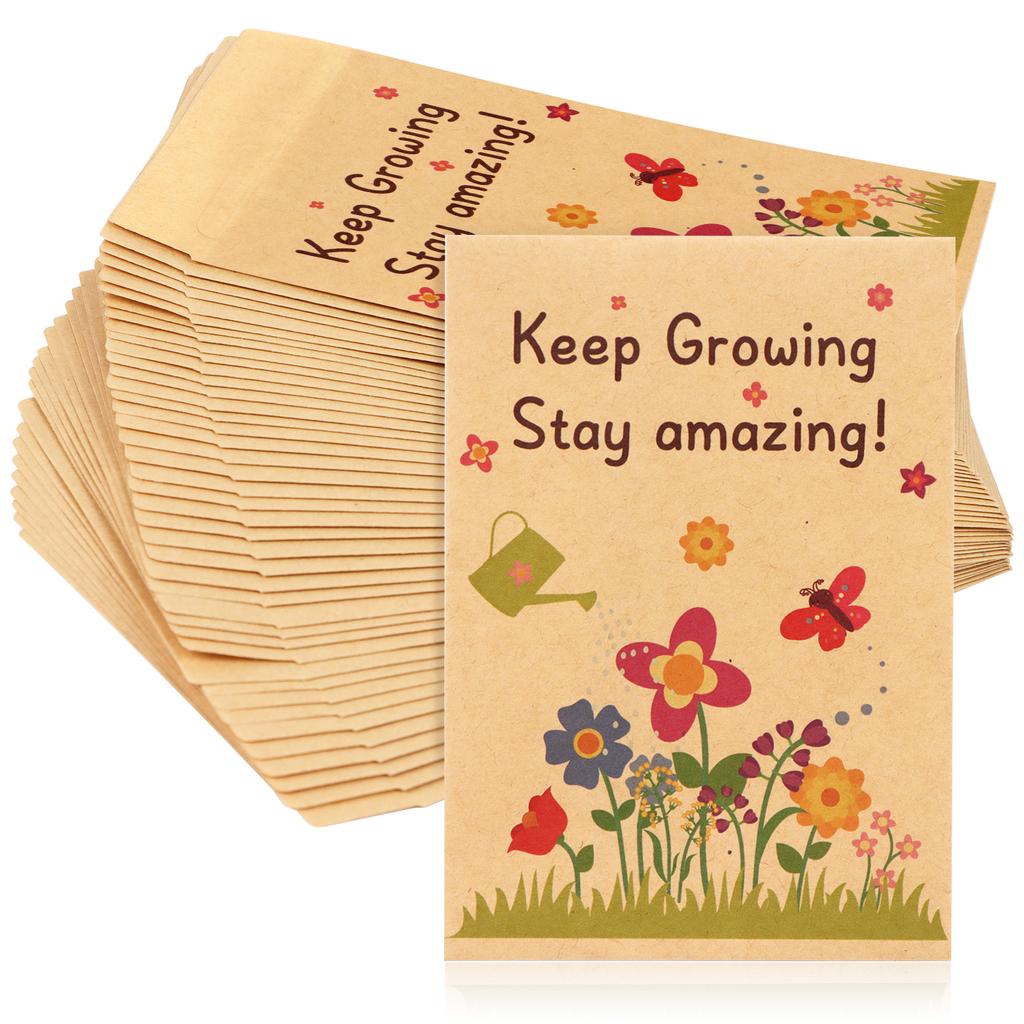 100 Pcs Teacher To Student Wildflower Seed Packets Not Included Seeds Keep Growing Stay Amazing Personalised Mini Paper Packets