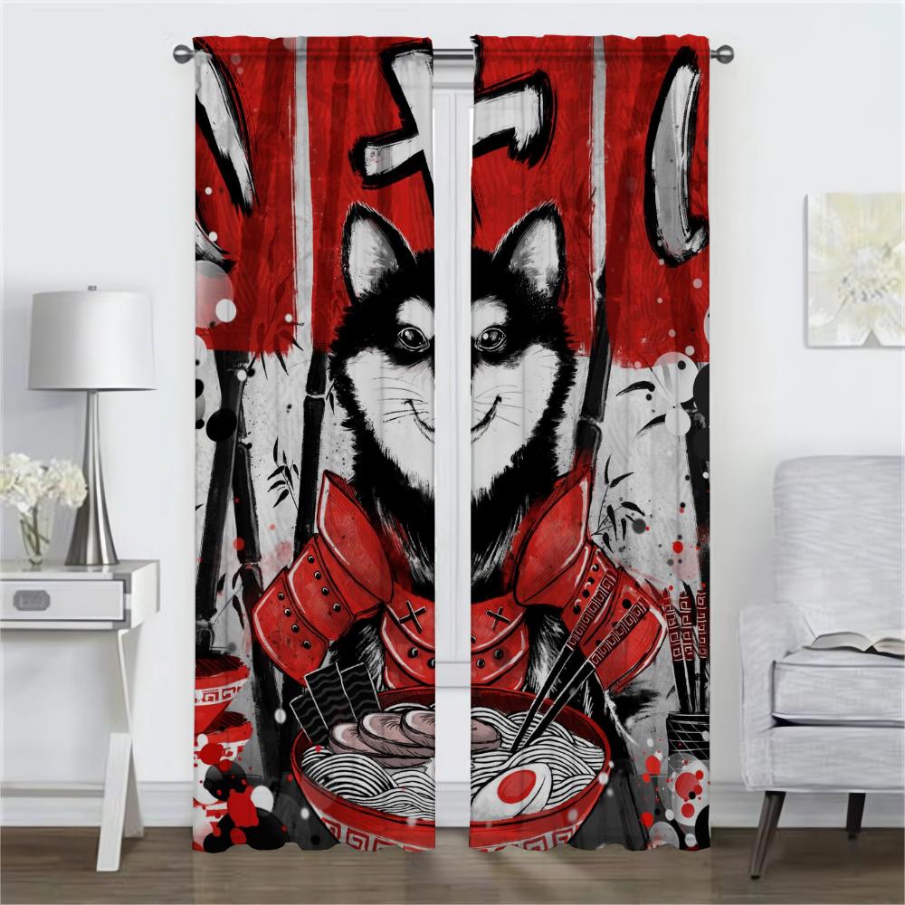 Abstract Pattern Blinds Kitchen Curtains for Living Room Blackout Curtain Home Interior Curtains 2 Pieces Tulle for Bedroom