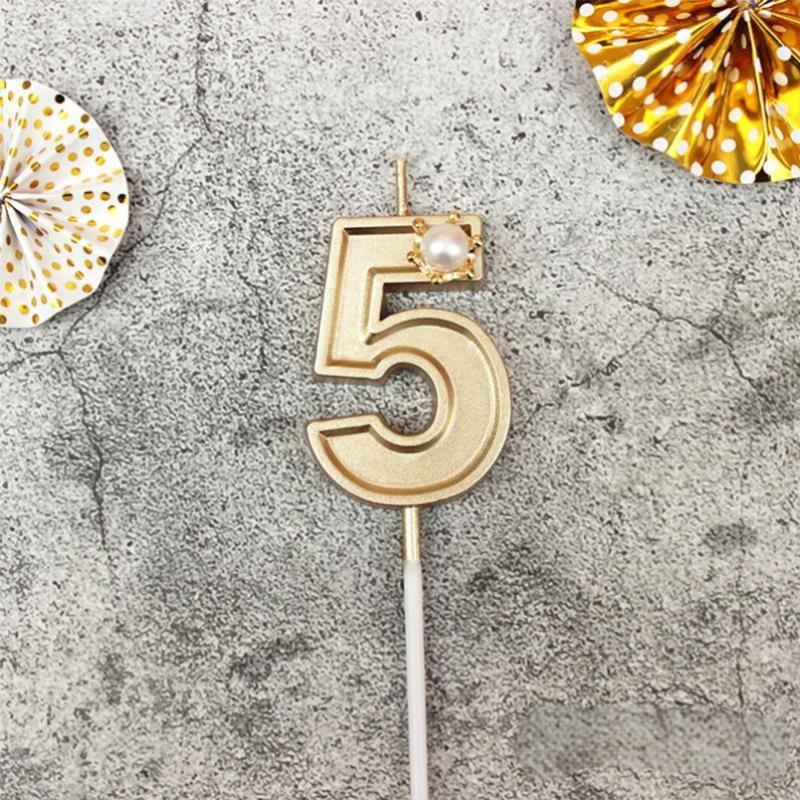 Золотые 3D свечи в виде цифр для торта, подходящие для украшения дня рождения, украшение на день рождения, инструменты для украшения торта