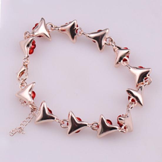 Хорошие женские браслеты из нержавеющей стали с красной розой
