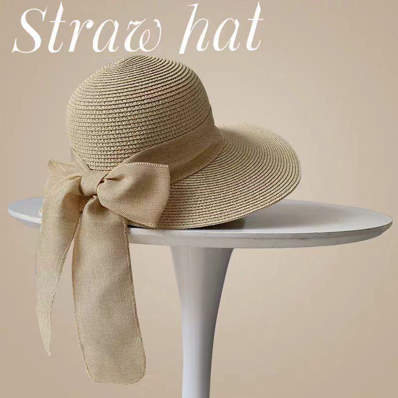 Seaside Beach Hat Lace Straw Hat Children Summer Visor Breathable Sunscreen Bucket Hat Vacation Style Straw Hat
