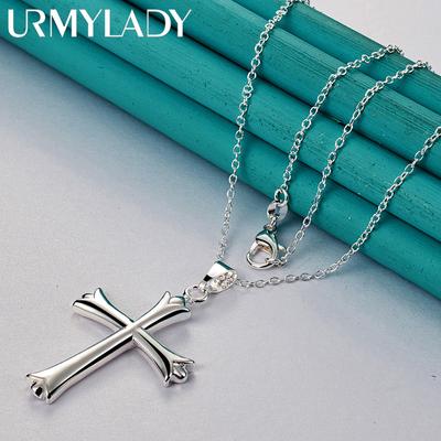 URMYLADY из стерлингового серебра 925 пробы, ожерелье с крестом, цепочка в виде змеи для женщин, свадебное, помолвочное, модное ювелирное изделие