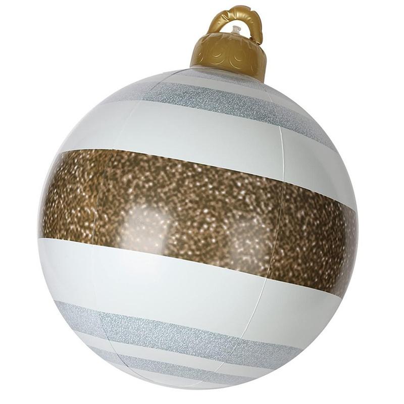 60 см Рождественский надувной шар, украшенный шаром из ПВХ, гигантские большие шары, елочные украшения, игрушечный шар без светового украшения