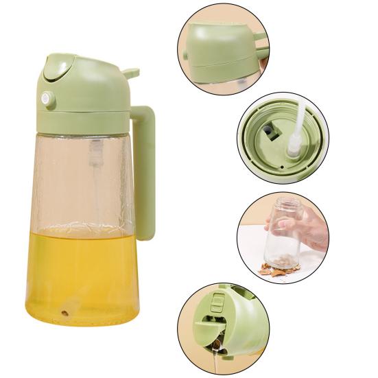 470 мл распылитель масла 2 в 1 прозрачный толстый герметичный большой емкости эргономичная ручка диспенсер для оливкового масла бутылка распылительная насадка пищевой класс