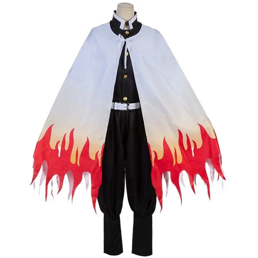 Adult Kids Anime Demon Slayers Rengoku Kyoujurou Kimetsu No Yaiba Kimono Cosplay Costume