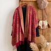 Scarf Autumn And Winter Thickened Scarf Ethnic Style Colored Tassel Travel With Cashew Flower