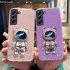 Прозрачный чехол Quicksand Glitter Astronaut для Samsung Galaxy S23 S22 S21 S20 FE Plus Ultra S9 Note 20 10 9 8 Мягкий блестящий чехол
