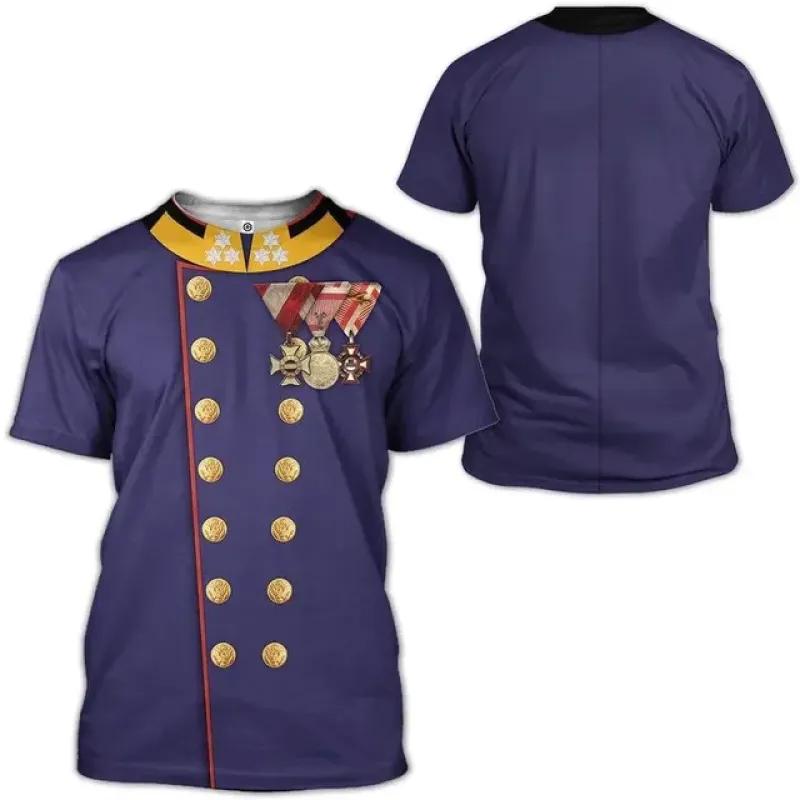 Футболка для мужчин, женщин, мальчиков и девочек, 3D принт, известные исторические деятели, Наполеон Бонапарт, модные топы в стиле милитари