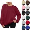 Women's Fashion Casual Loose Solid Color Padded Sweatshirt