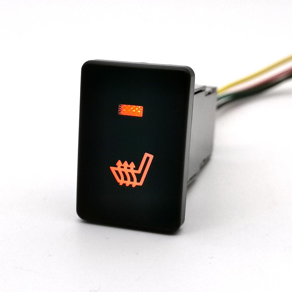 1PC DC12V Car LED DRL Fog Light Power On Off Radar Seat Heating Switch Button with wire Fit For Corolla Camry Yaris Hilux 10-16