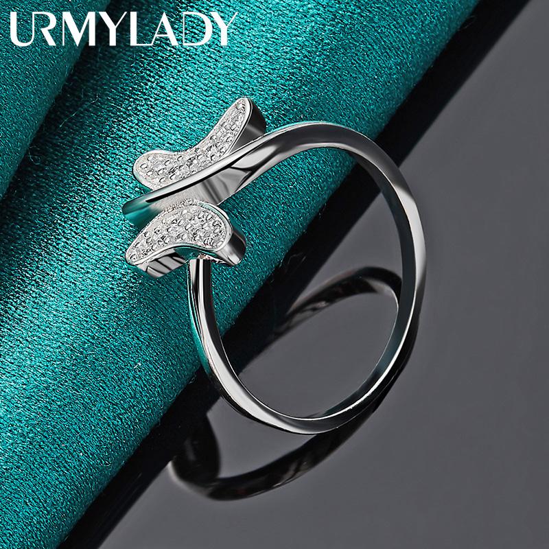 Кольцо из стерлингового серебра 925 пробы с инкрустацией бабочкой цирконом 7 8 9 10 для женщин ювелирные изделия