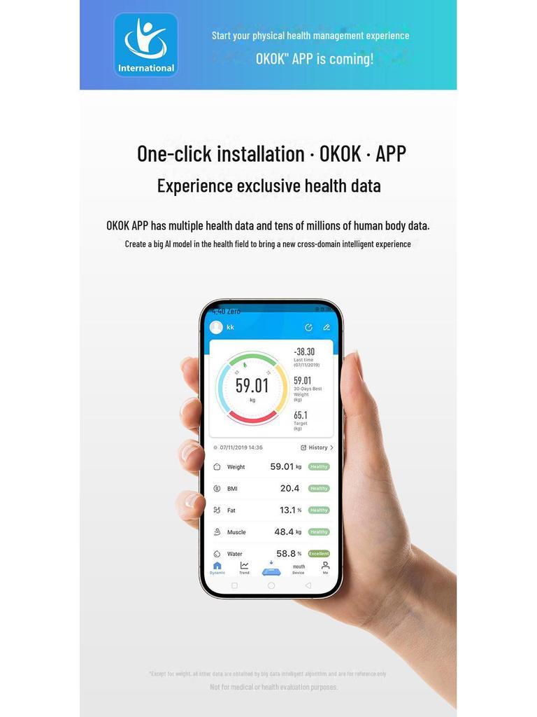 Bluetooth Smart Body Fat Scale with High Precision