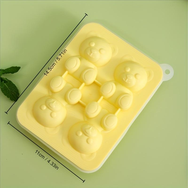 1pc Creative Bear Ice Cube Tray Flexible Food Grade Silicone Cartoon Ice Cube Mold Ice Trays For Freezer Kitchen Accessories