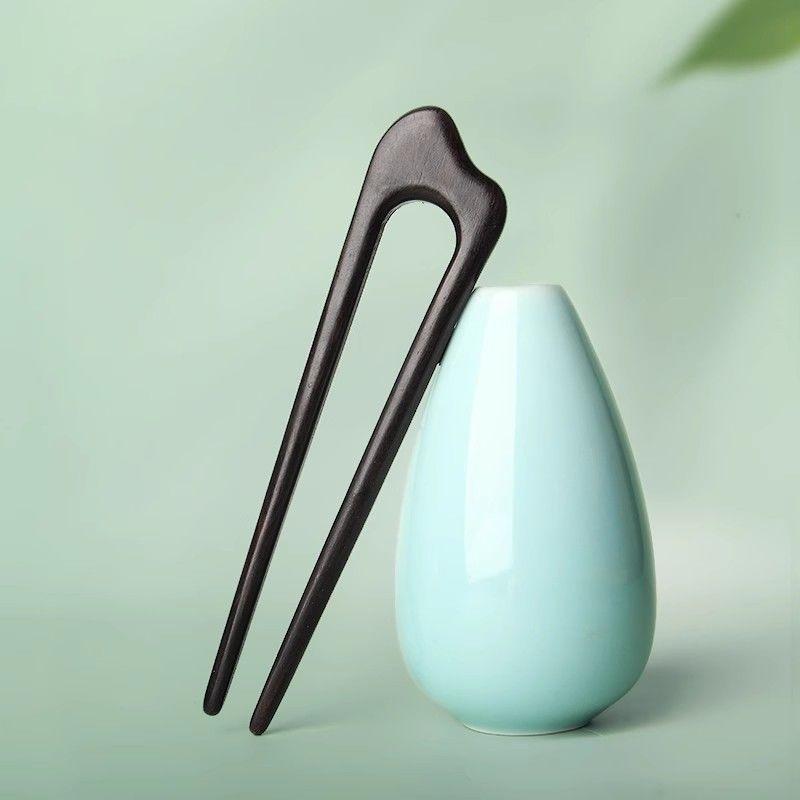 Простые китайские палочки для волос деревянные U-образные вилки для волос для женщин для создания пучка заколки аксессуары ретро мода головные украшения