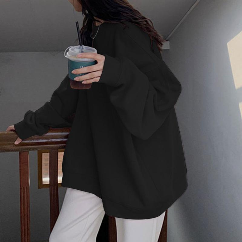 Хлопковый ленивый свитер женский тонкий свободный трендовый студенческий топ для девушки