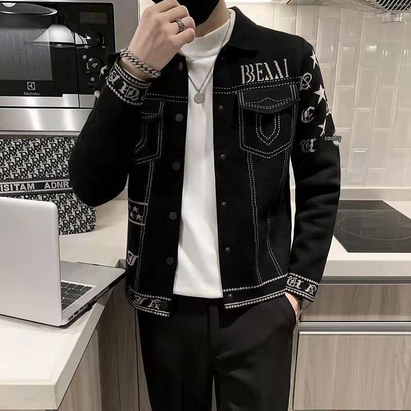 Мужская куртка с европейским воротником: Модная повседневная верхняя одежда Осень/Зима