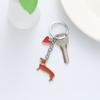 Kawaii Cute Dachshund Keychain Creative Cartoon Metal Dog Pendant Keyring Bag Decoration For Couple Gifts