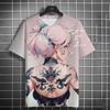 Men's T-shirt 3D Printed Anime Goddess Back Tattoo Print T-shirt Casual Loose Short Sleeved T-shirt Men's Home Y2k Clothing Tops