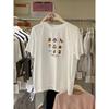 Thirteen Lines of Women's Clothing 2025 Summer Japanese Creative Fun Printing Short-sleeved T-shirt Loose Cotton T-shirt Top Women