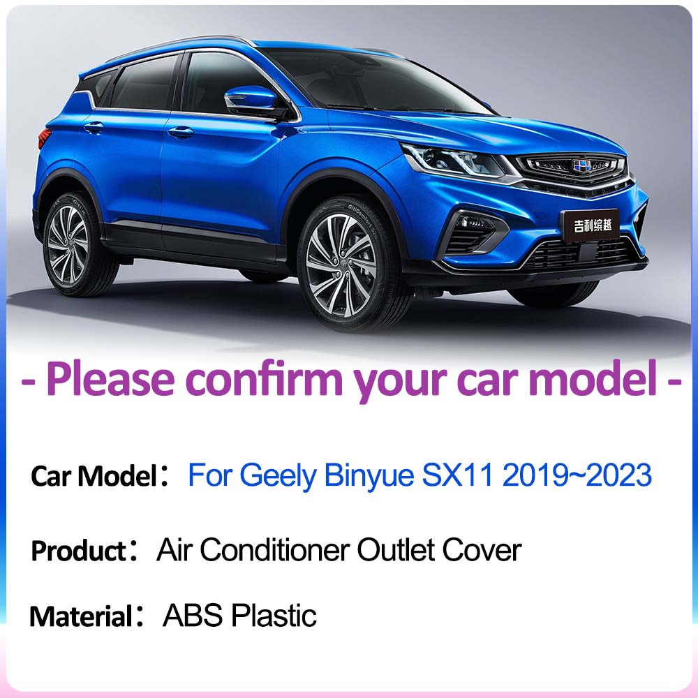 Car Air Outlet Covers for Geely Binyue Coolray Proton X50 SX11 PHEV 2019~2024 Under Rear Seat Conditioner Vent Grille Accessorie