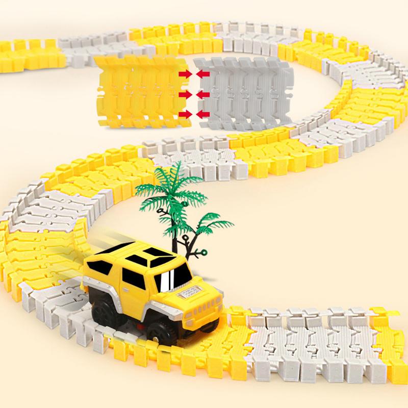333pcs DIY Educational Toys Mini Car and Train Track Sets Children's Railway  Racing Vehicle Models Flexible Track Game Brain