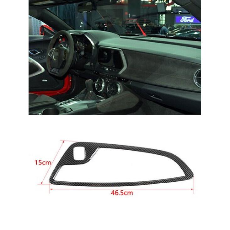 Carbon Fiber Center Console Dash Panel Cover Trim Frame For Chevy Camaro 2016+