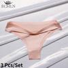 3 Pack Women Ice Silk Feeling Thongs Seamless Sexy Panties Lingerie Underwears