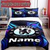 3pcs Duvet Cover Set (1*Duvet Cover + 2*Pillowcase, Without Core), Custom Name football club F.C Pattern Bedding Set, Home Bedroom Decor Gift