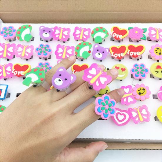 Мультфильм Медведь Цветок Бабочка Светодиодное Кольцо Мигает Регулируемый Детский Подарок Декор Партии