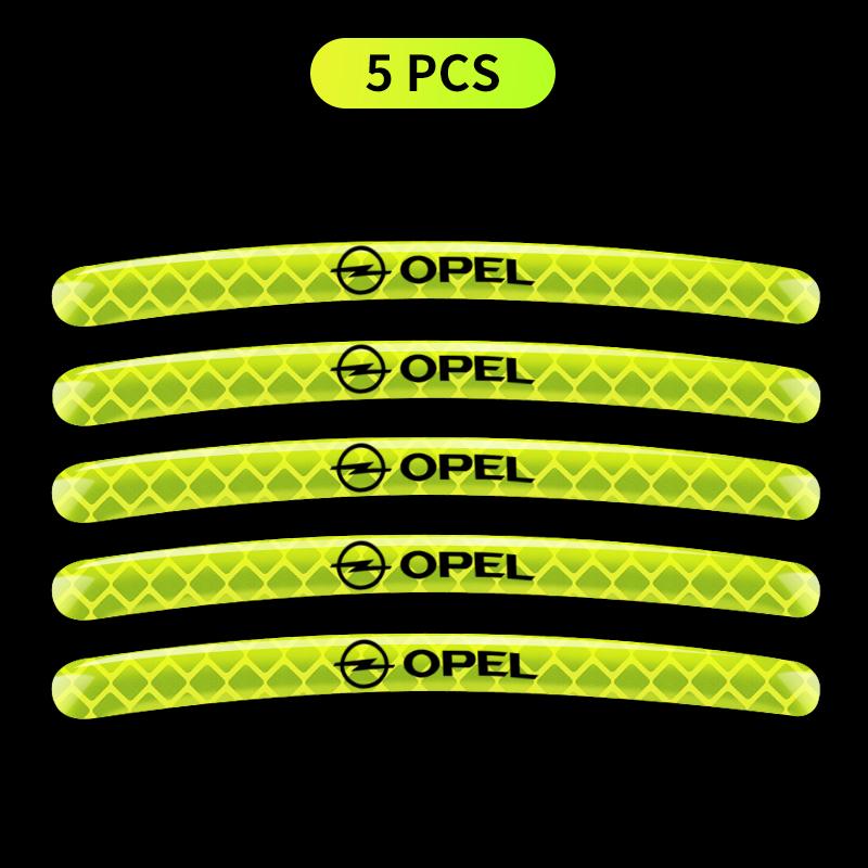 AAAYU1 AAAYQ1 Car Wheel Fluorescent Sticker Hub Sticker Reflective Warning For Opel Corsa Astra Insignia Vectra Zafira Meriva Mokka Grandland