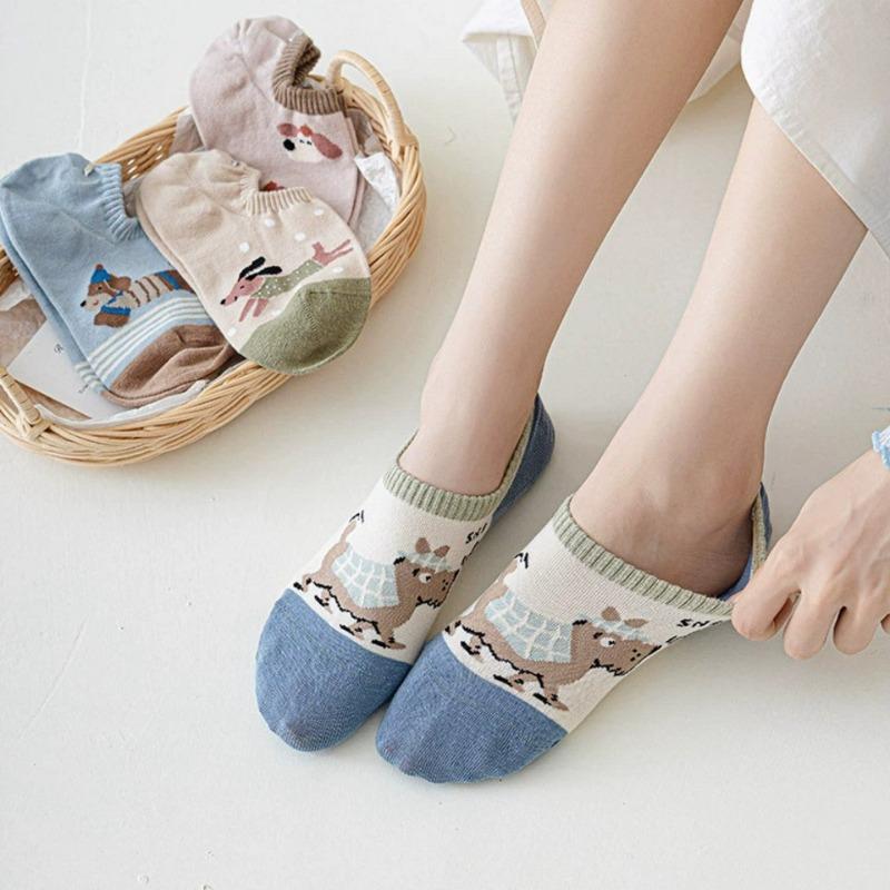 Женские весенне-летние тонкие хлопковые милые носки-следки в стиле преппи