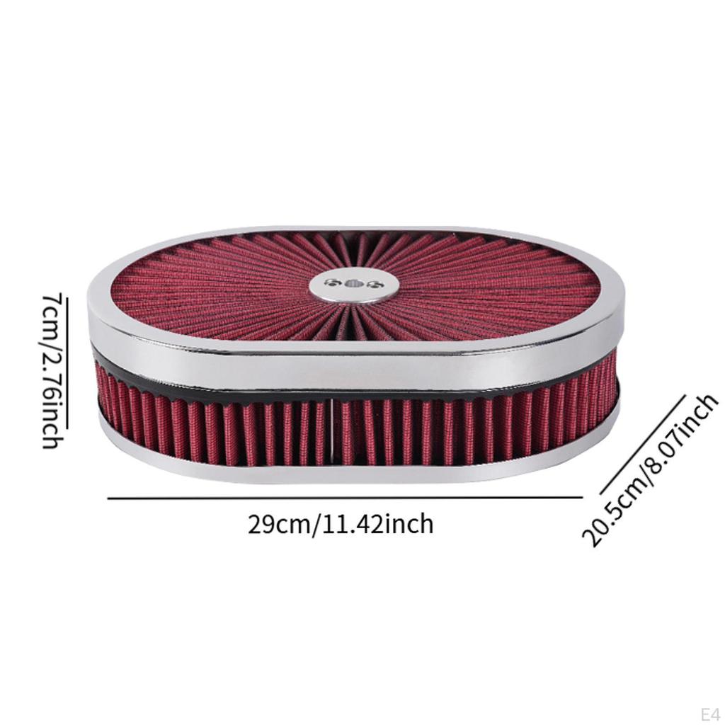 Овальный очиститель воздуха, легко чистится, автомобильные аксессуары для улучшения способности к ускорению, черный