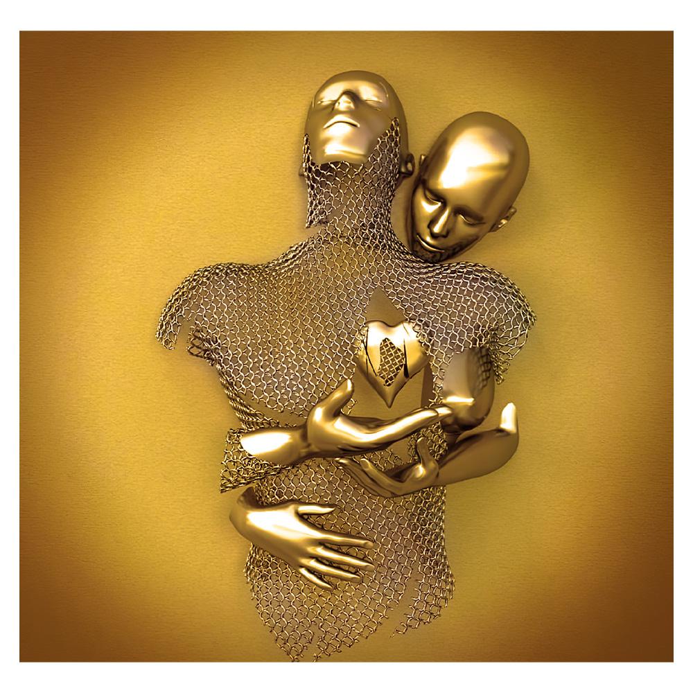 Metal Figure Statue Art Poster High Definition Printing Canvas Painting Prints Couple Sculpture Living Room Home Decor Picture