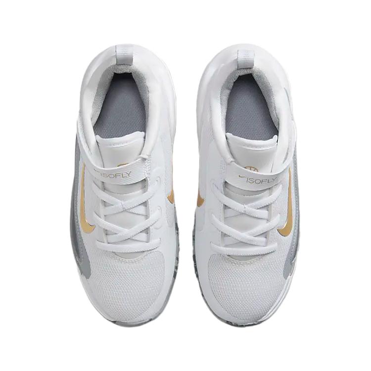Nike ISOFLY Anti-Slip Wear-Resistant Low-Top Children's Basketball Shoes White Gray Children Aged 3-7 Years Old FQ7670-100
