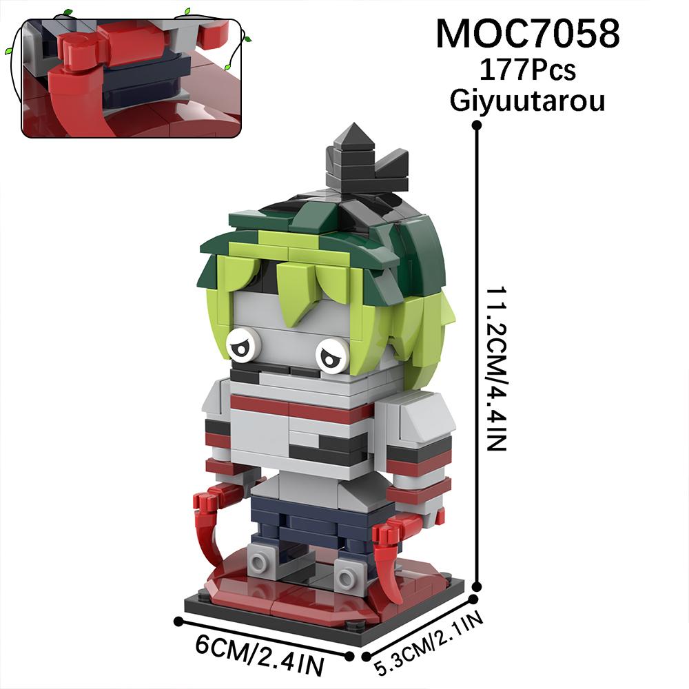 MOC Demon Bricks Anime Figure Slayer Head Tanjirou Mitsuri Inosuke Building Blocks Friends Gift Toys For Children Adult 3D Medol