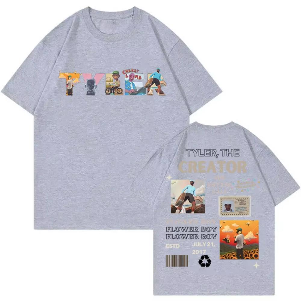 Трендовая рэперская футболка с графикой музыкального альбома Tyler The Creator для мужчин и женщин, модная хип-хоп футболка с принтом, хлопковые футболки, одежда