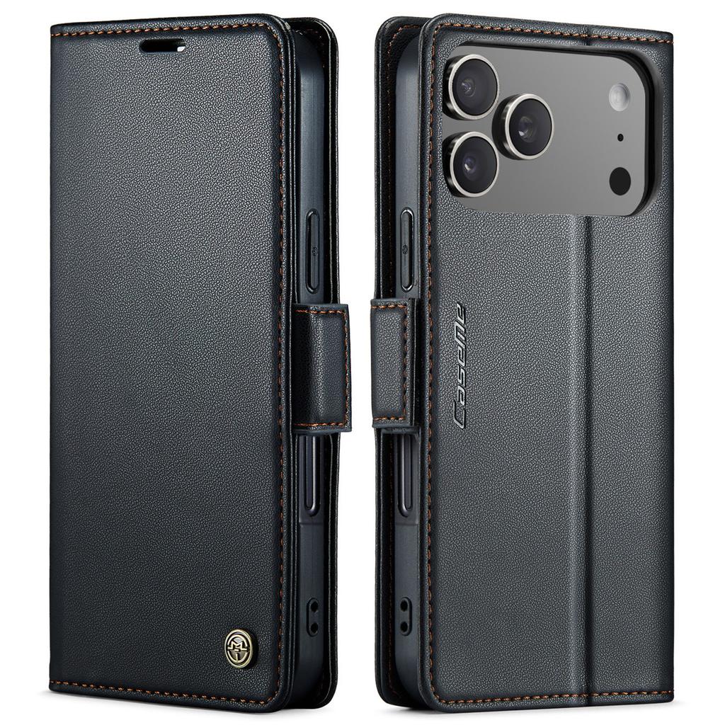 RFID Blocking Leather Flip Wallet Case for iPhone 17/15 & Samsung S24 - Anti-theft Protective Cover