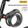 Multifunctional Anti-theft Steel Cable Lock for Bicycles & Motorcycles