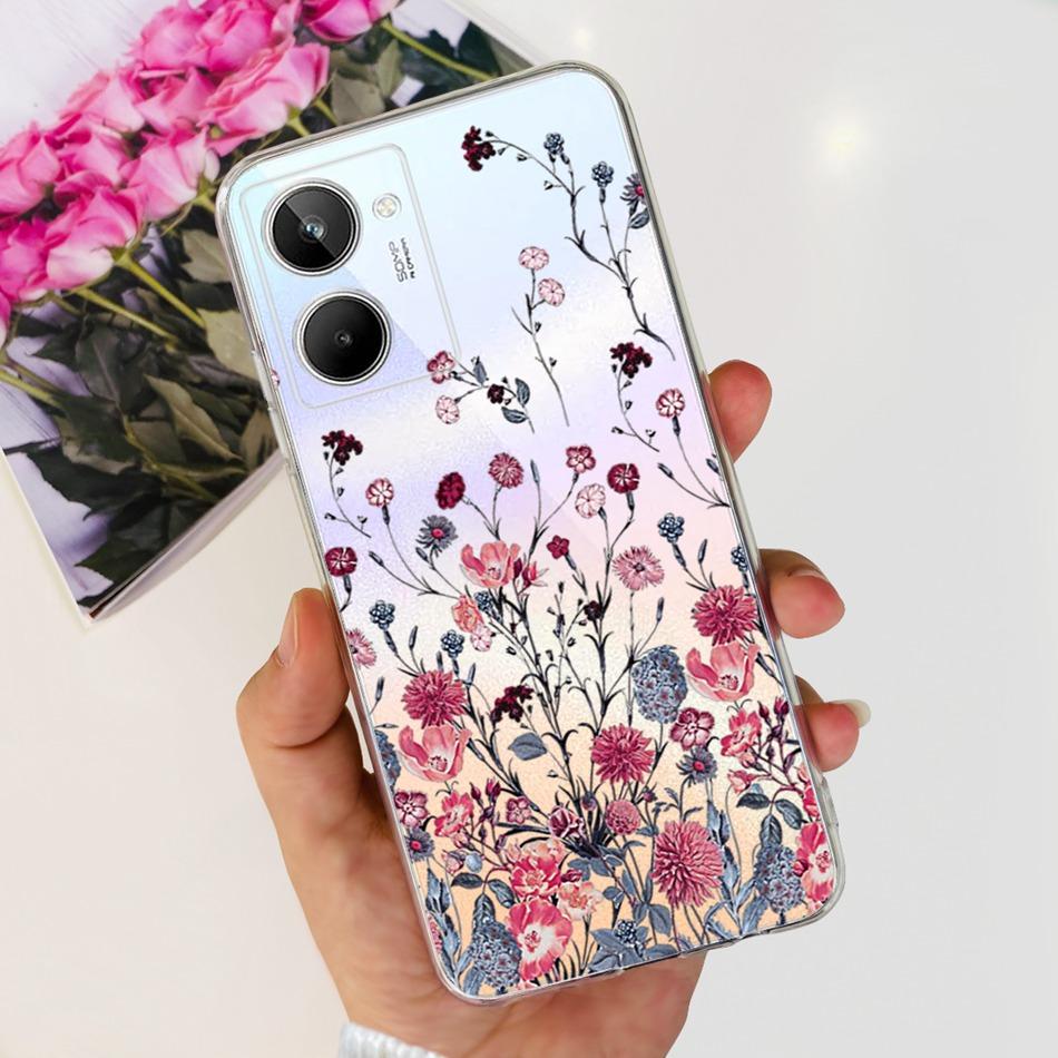 Милый чехол с рисунком Цветущего Кота для Realme 10 / Realme 10 Pro / Realme 10 Pro+ Мягкий Силиконовый TPU Чехол для Realme10 4G 10Pro Plus