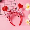 Нежная повязка на голову на День святого Валентина с сердцем, девичья повязка на голову на День святого Валентина с мишурой, женский подростковый блестящий аксессуар для волос