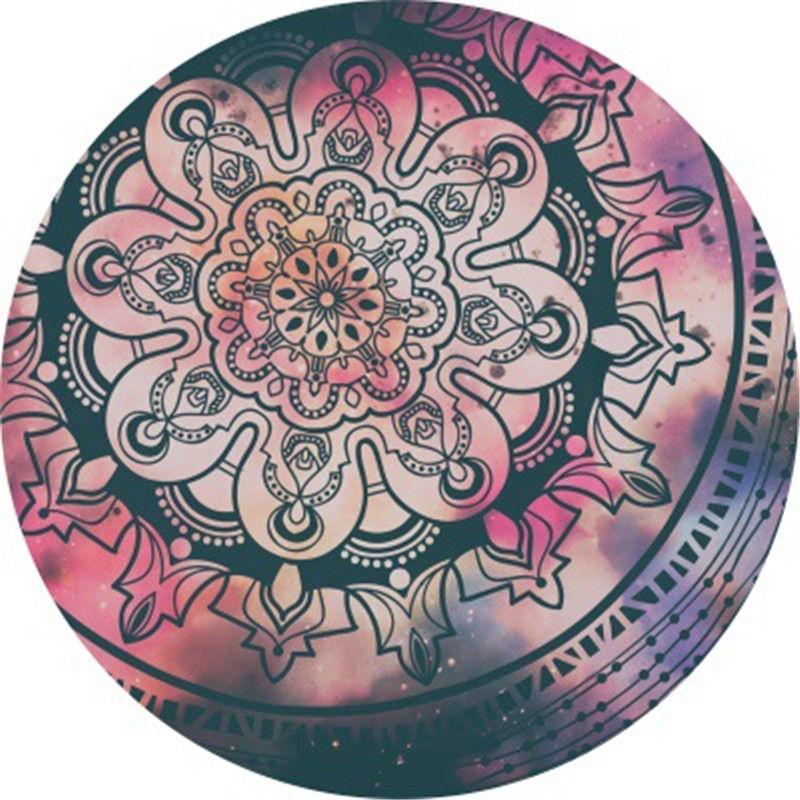 Красочный Звездный Геометрический Цветочный Центр Модный Ковер Гостиная Ретро Этнический Стиль Фиолетовый Мандала Круглый Ковер Подушка