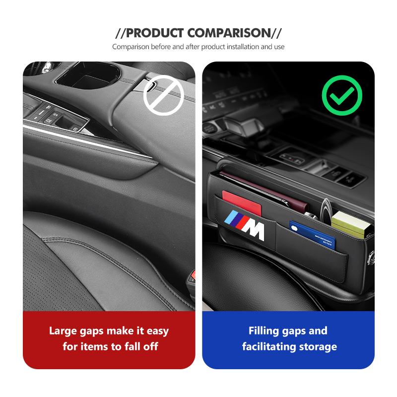QAED6 Car Seat Gap Multifunction Crevice Storage Box Auto Accessories For BMW E30 E34 E36 E39 E46 E52 E53 E60 E61 E62 E70 E71 E83