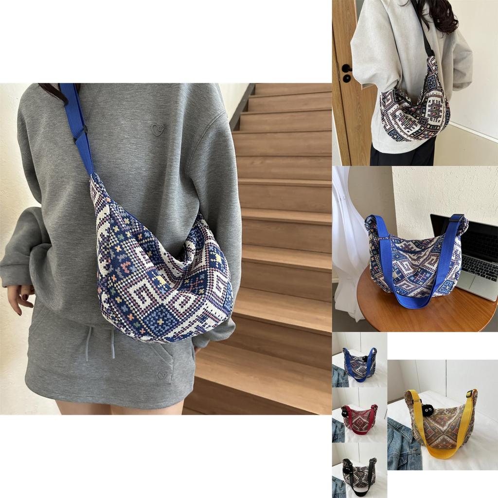 Fashionable 2023 Fall Trendy Shoulder Bag Chic Street Style Dumpling Bag In Canvas
