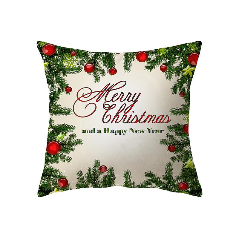 С Рождеством декоративный принт узор наволочка дома гостиная диван украшения квадратная полиэстеровая подушка наволочка