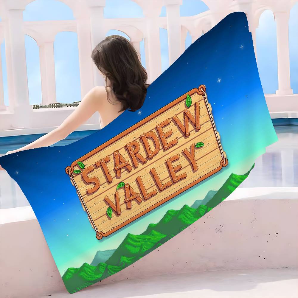 S-Stardew V-Valley Банное полотенце Микрофибра Мягкое Впитывающее Дышащее Для Девочек Детей Декоративное Мультяшное Пляжное полотенце