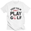 Мужские футболки на заказ Keep Calm And Play Golf 100% Хлопок Футболки Футболка С Коротким Рукавом Модная Футболка Одежда - Мужская Летняя Хлоп...