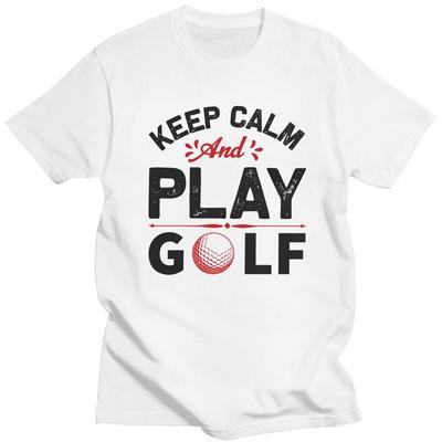 Мужские футболки на заказ Keep Calm And Play Golf 100% Хлопок Футболки Футболка С Коротким Рукавом Модная Футболка Одежда